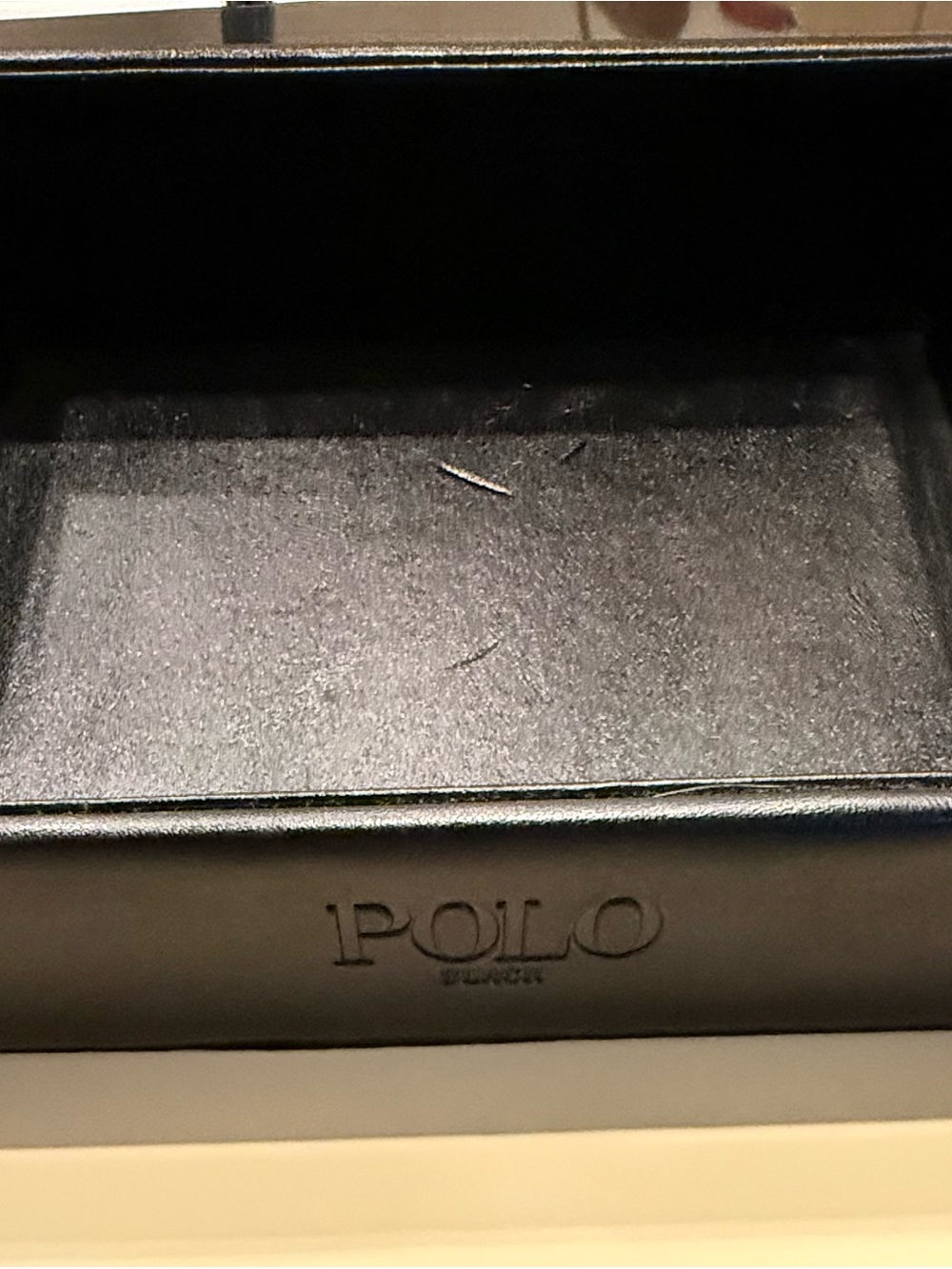 Polo Black Leather Tray with Handles